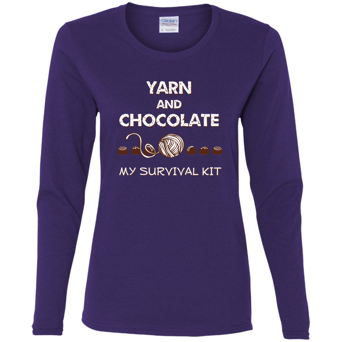 Yarn and Chocolate Ladies Long Sleeve Shirts