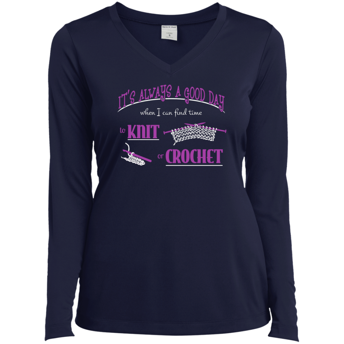Good Day to Knit or Crochet Long Sleeve T-Shirts - Crafter4Life - 10