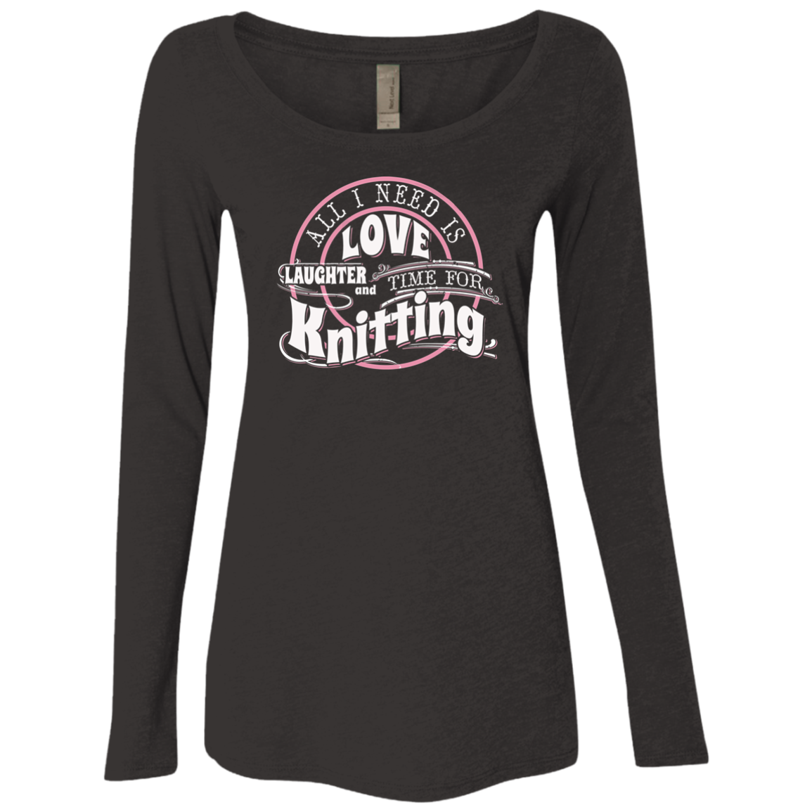 Time for Knitting Ladies Triblend LS Scoop