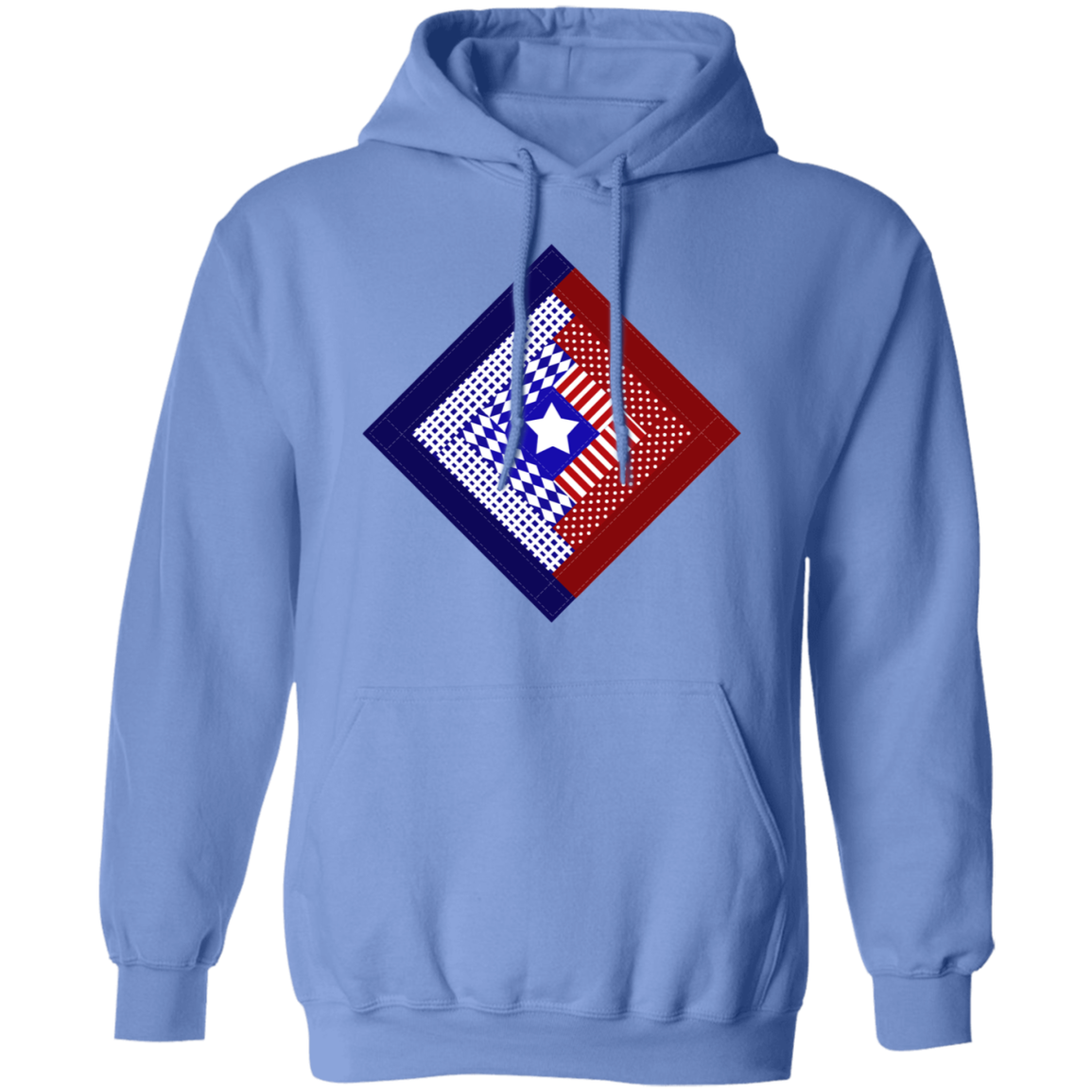 Patriotic Log Cabin Square Pullover Hoodie