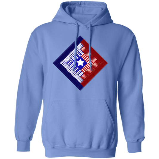 Patriotic Log Cabin Square Pullover Hoodie