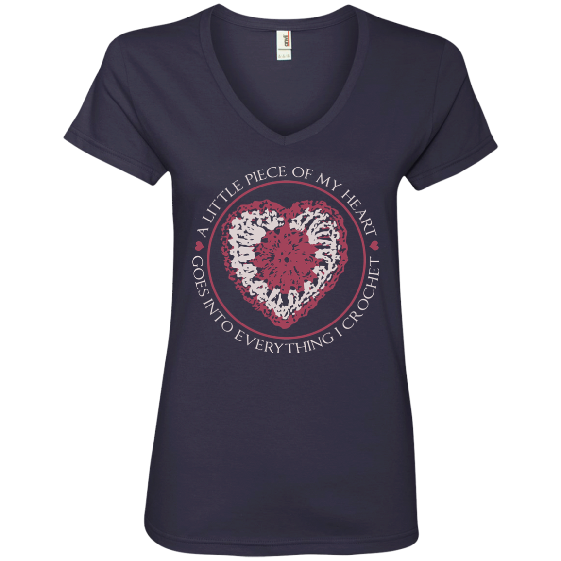 Piece of My Heart (Crochet) Ladies V-Neck T-Shirt