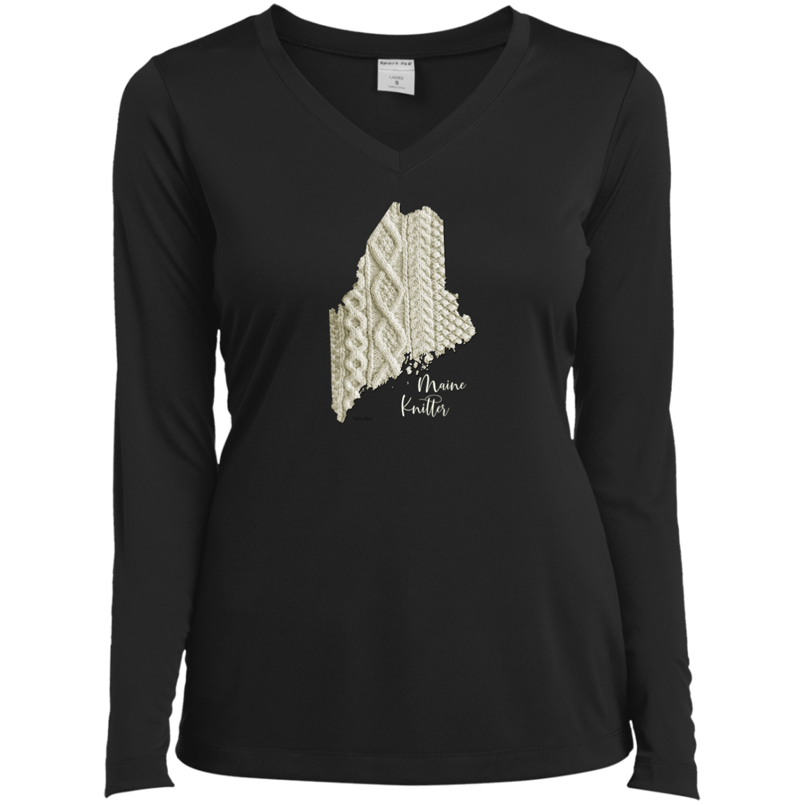 Maine Knitter Ladies' LS Performance V-Neck Shirt