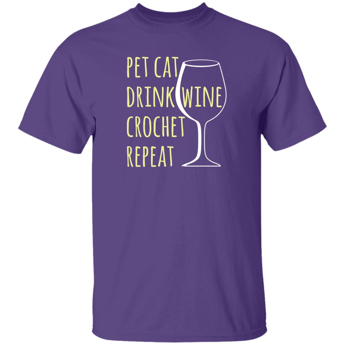 Pet Cat-Drink Wine-Crochet T-Shirt