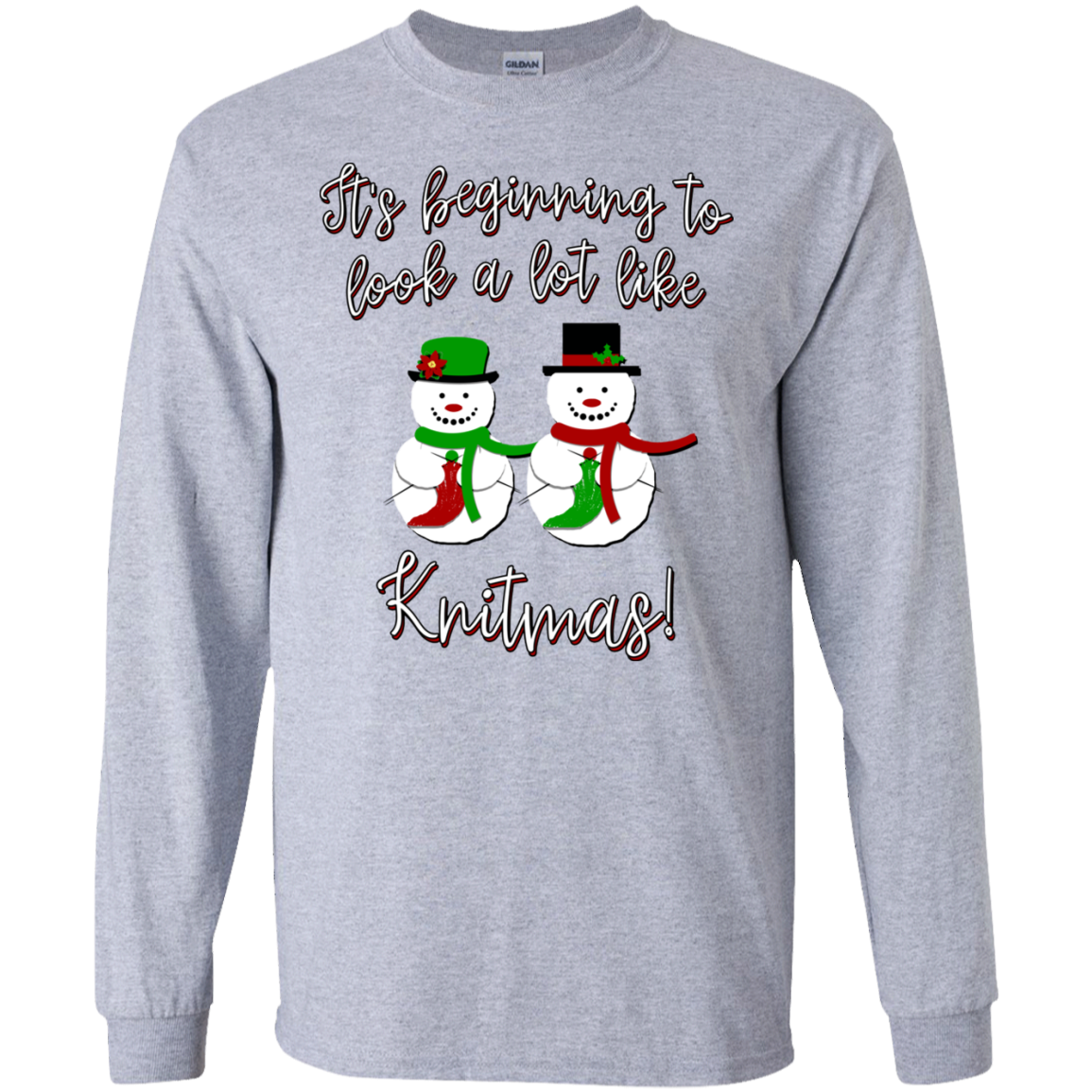 Knitmas Snow Couple LS Ultra Cotton T-Shirt