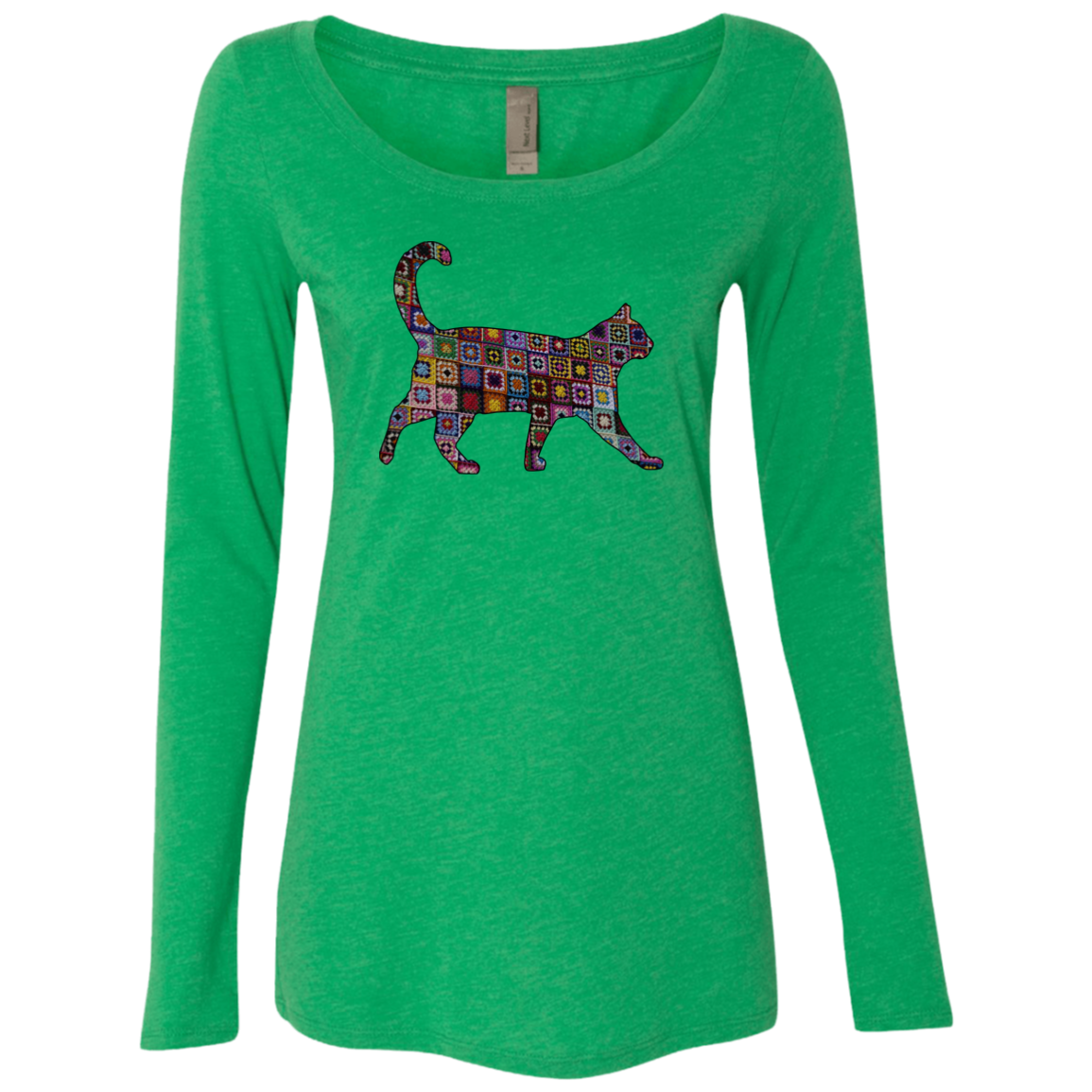 Granny Square Cat Ladies Long Sleeve Shirts