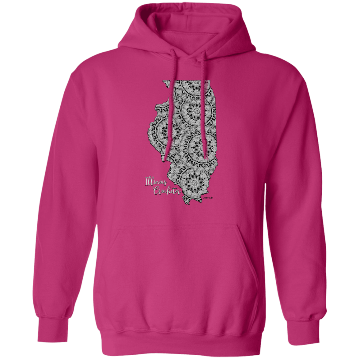 Illinois Crocheter Pullover Hoodie