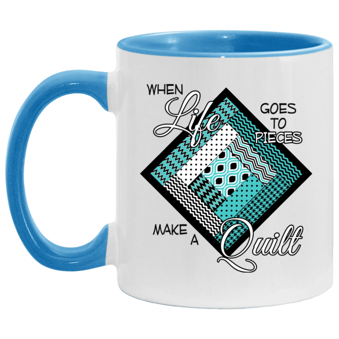 Make a Quilt (Turquoise) Mugs