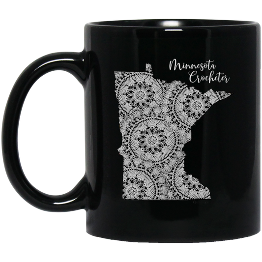 Minnesota Crocheter Black Mugs