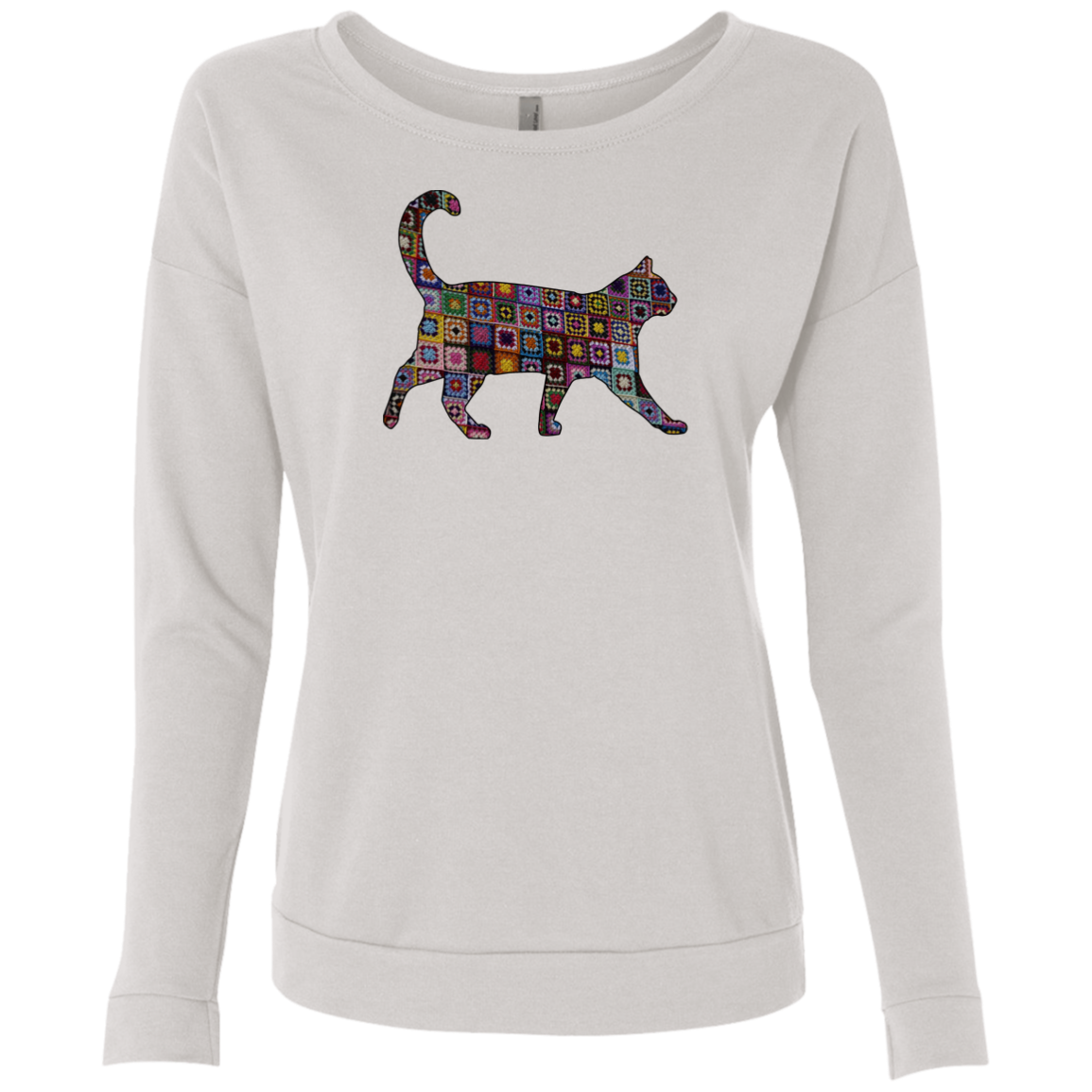 Granny Square Cat Ladies Long Sleeve Shirts