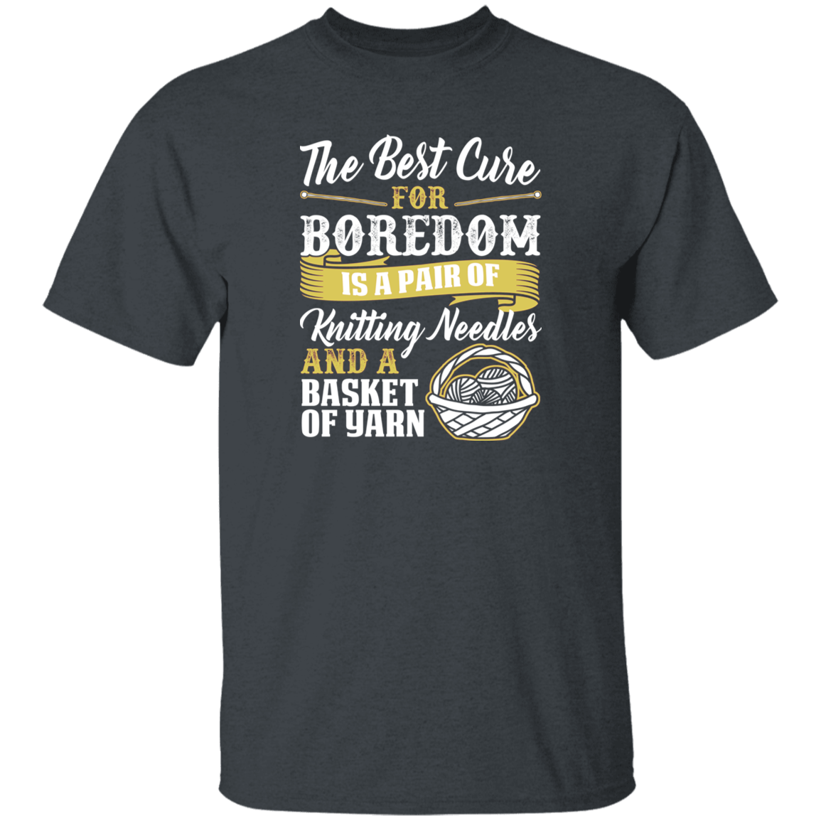 Cure For Boredom - Knitting - gold T-Shirt