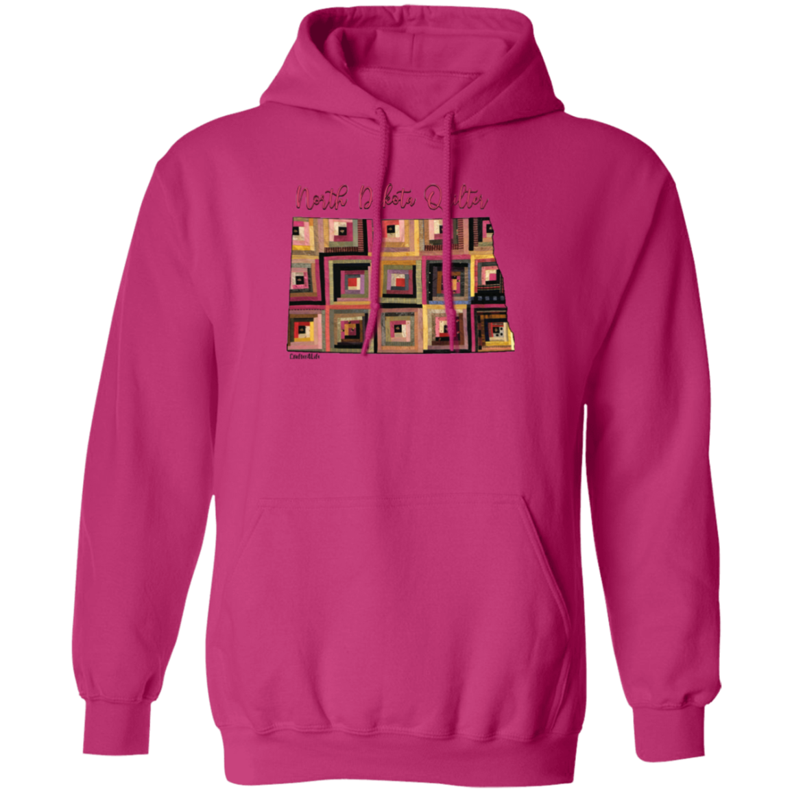 North Dakota Quilter Pullover Hoodie, Gift for Quilting Friends and Family