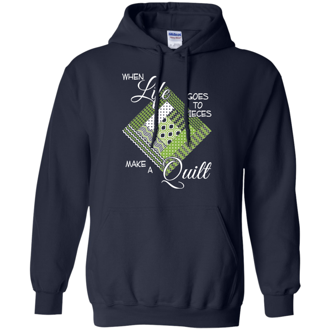 Make a Quilt (Greenery) Pullover Hoodie