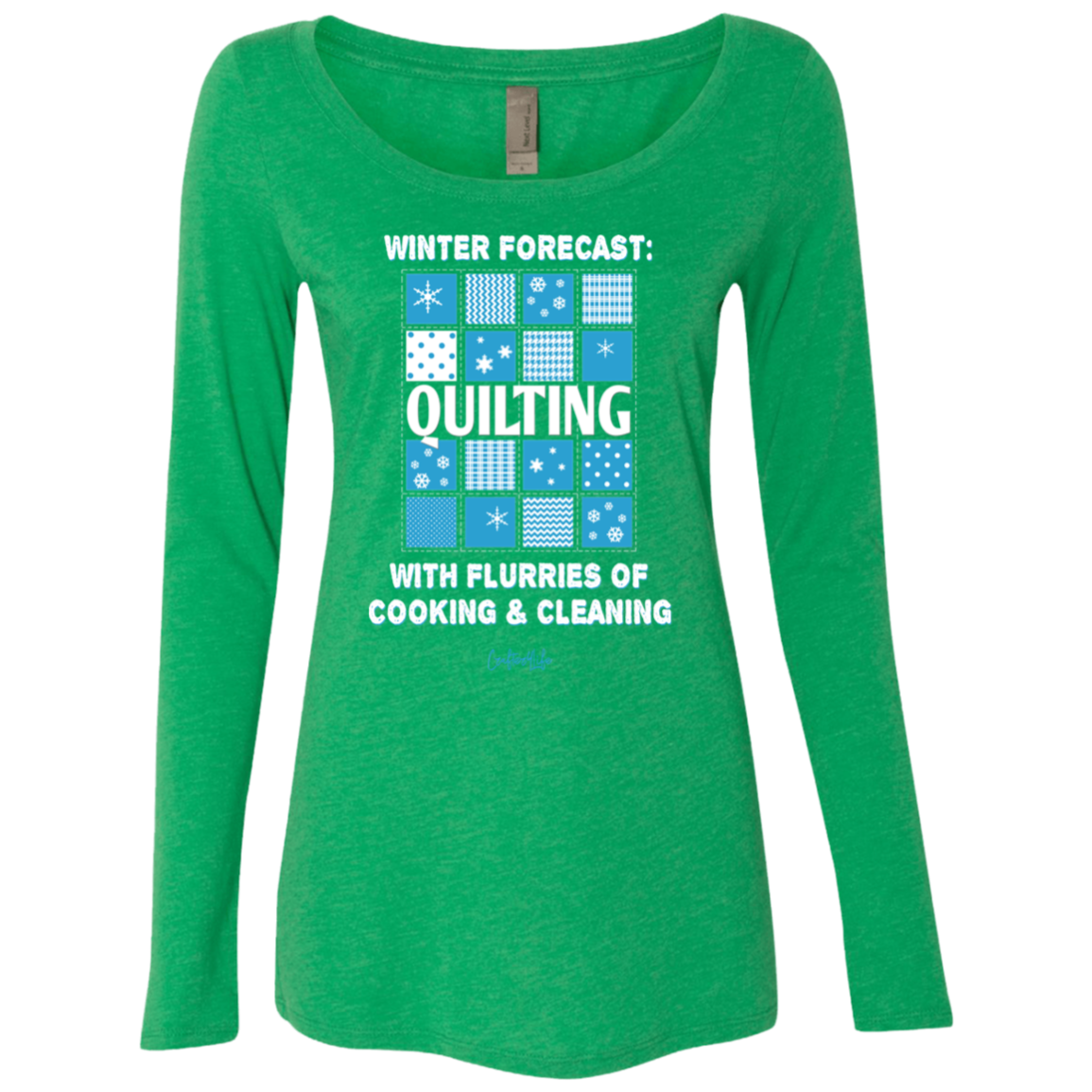 Winter Forecast Quilting Flurries Ladies Long Sleeve Shirts