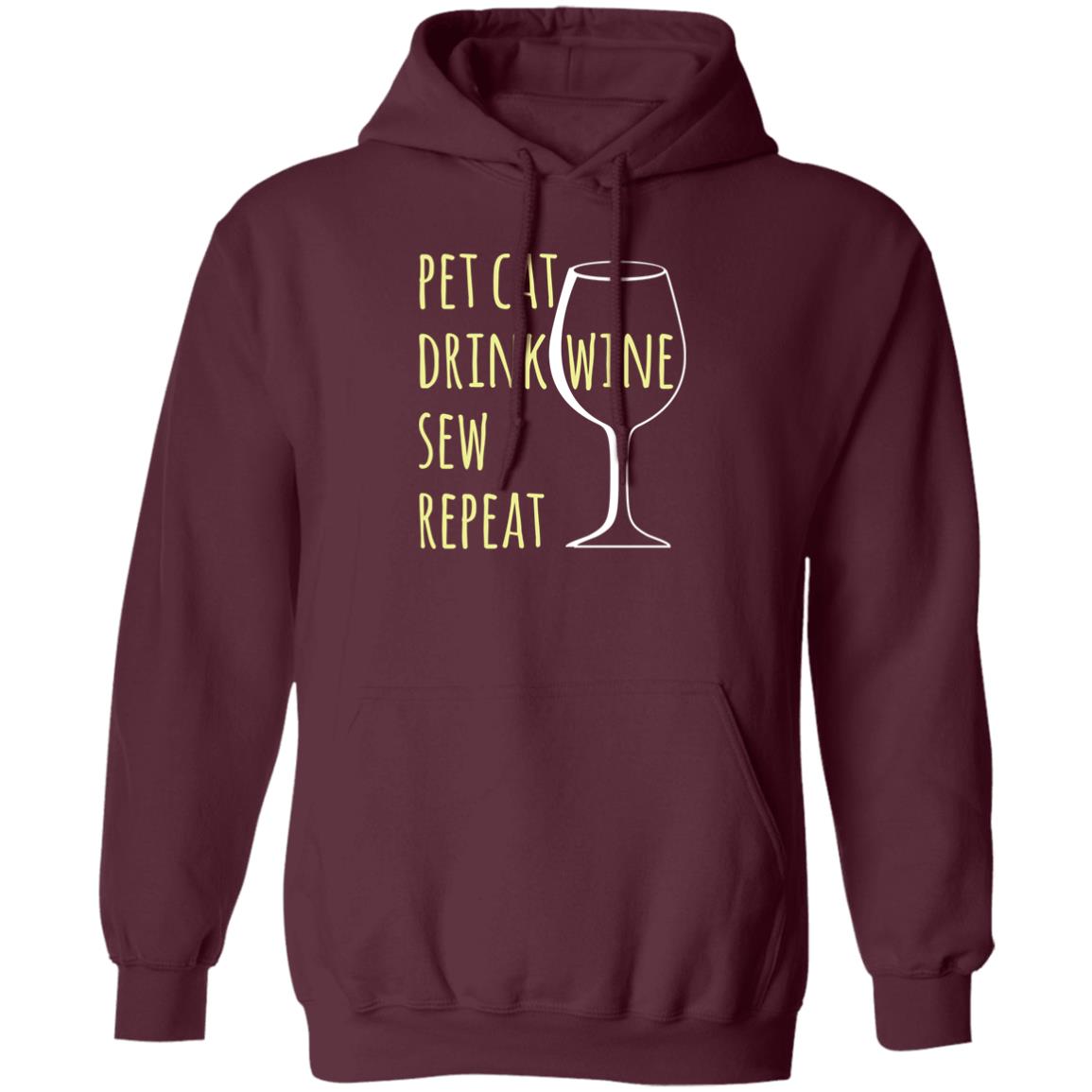 Pet Cat-Drink Wine-Sew Hoodie