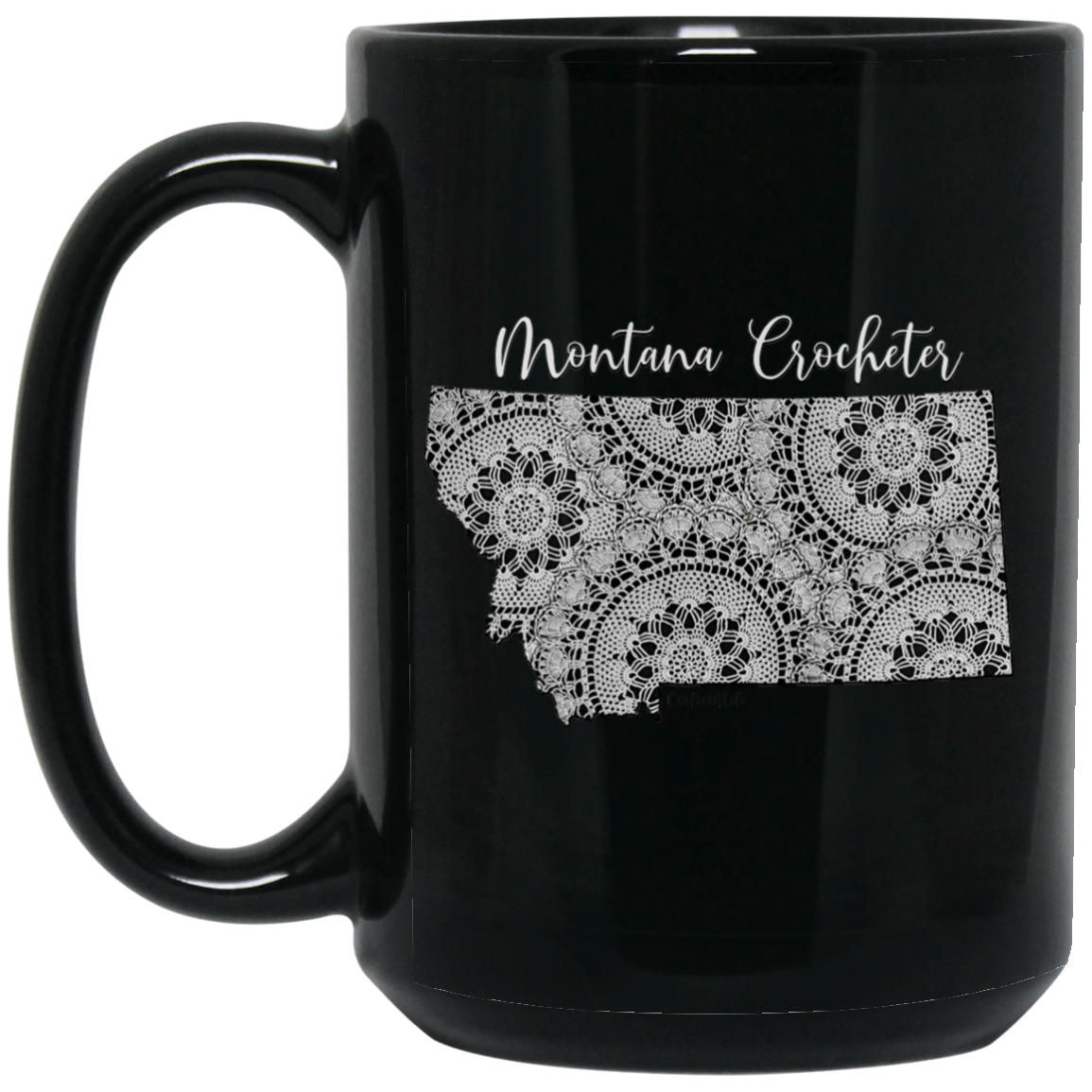 Montana Crocheter Black Mugs