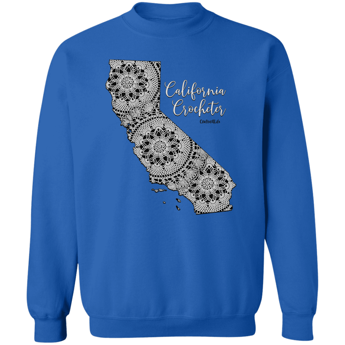 California Crocheter Crewneck Pullover Sweatshirt