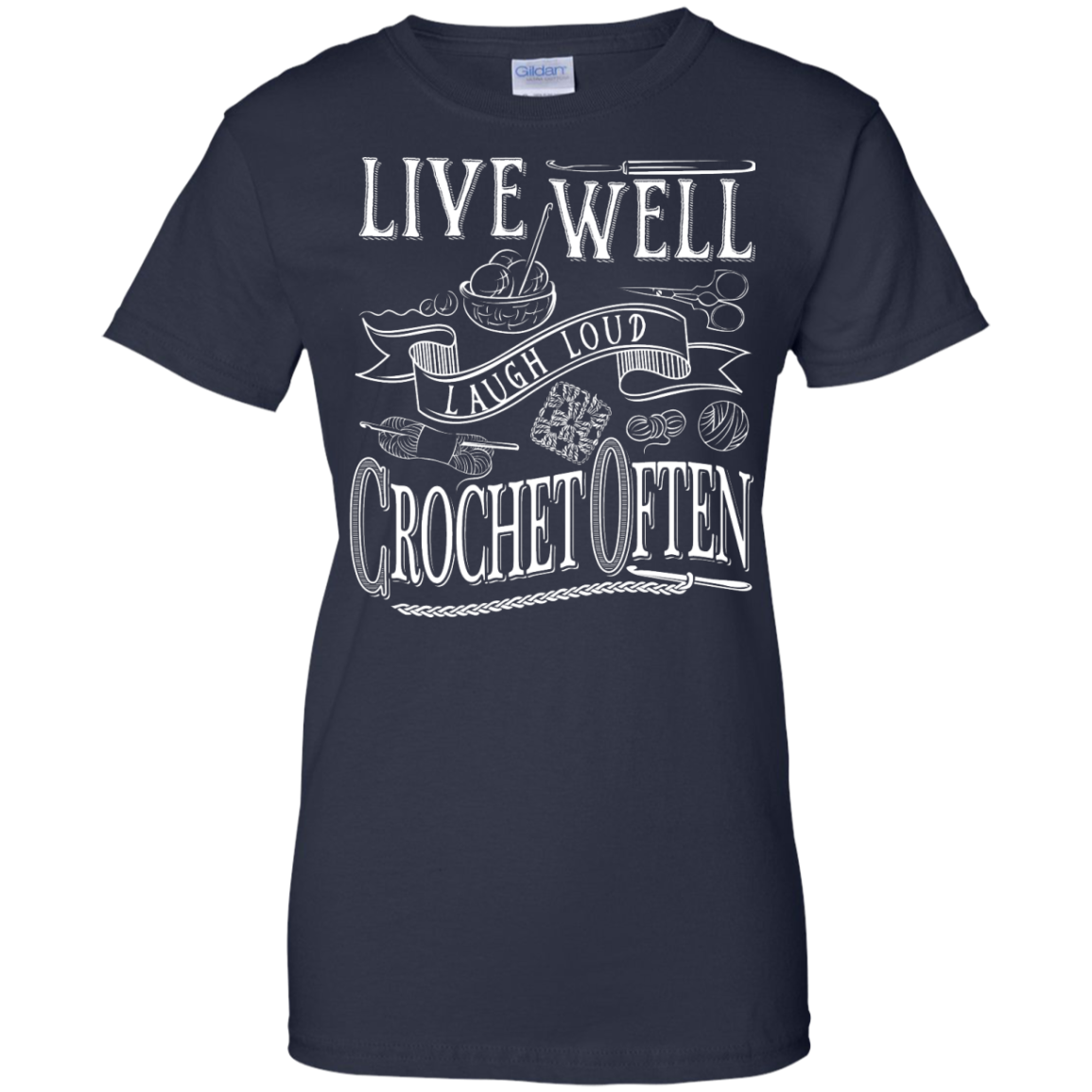 Crochet Often Ladies Custom 100% Cotton T-Shirt - Crafter4Life - 10