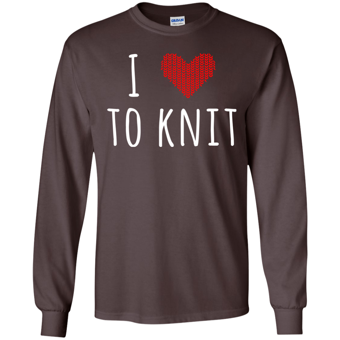 I Heart To Knit LS Ultra Cotton T-Shirt