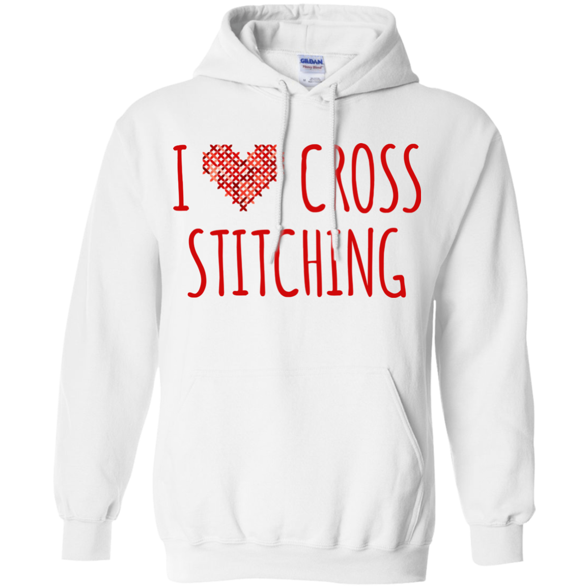 I Heart Cross Stitching Pullover Hoodie
