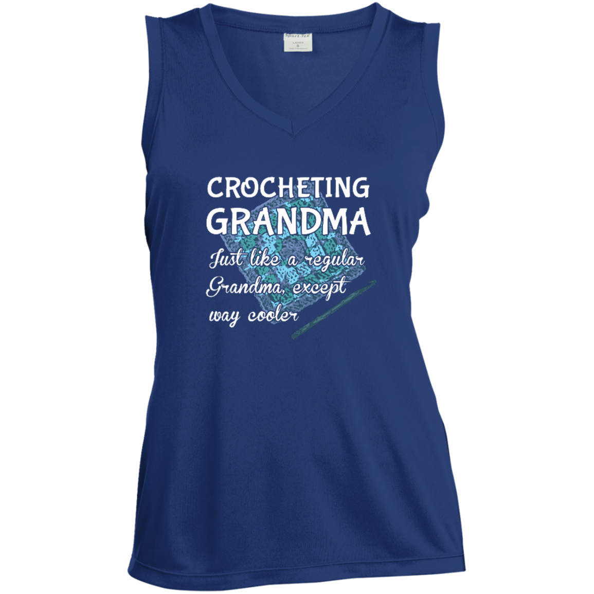 Crocheting Grandma Ladies Sleeveless Moisture Absorbing V-Neck