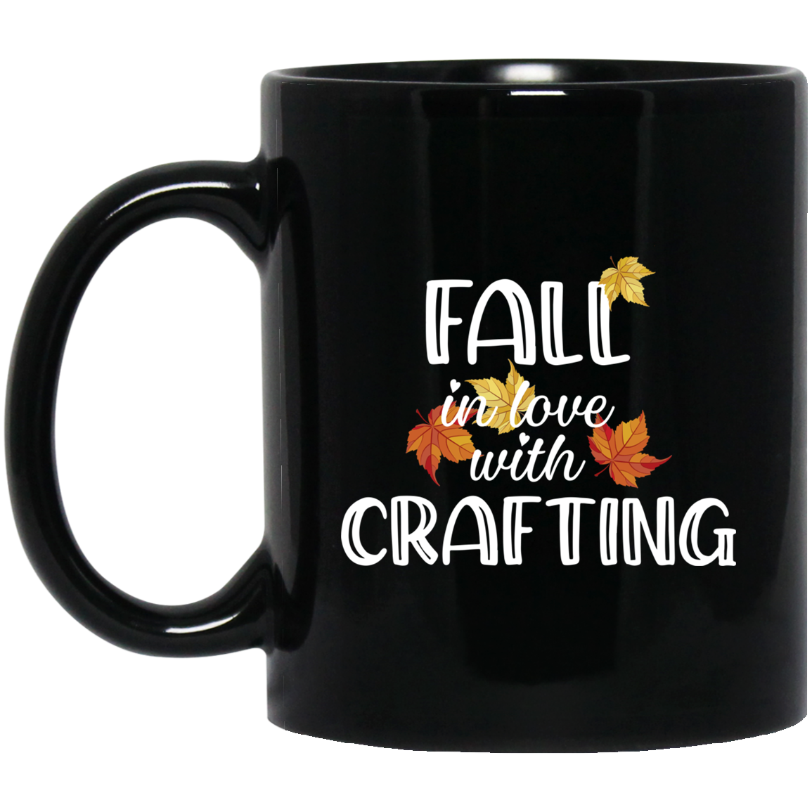 Fall in Love with Crafting Black Mugs