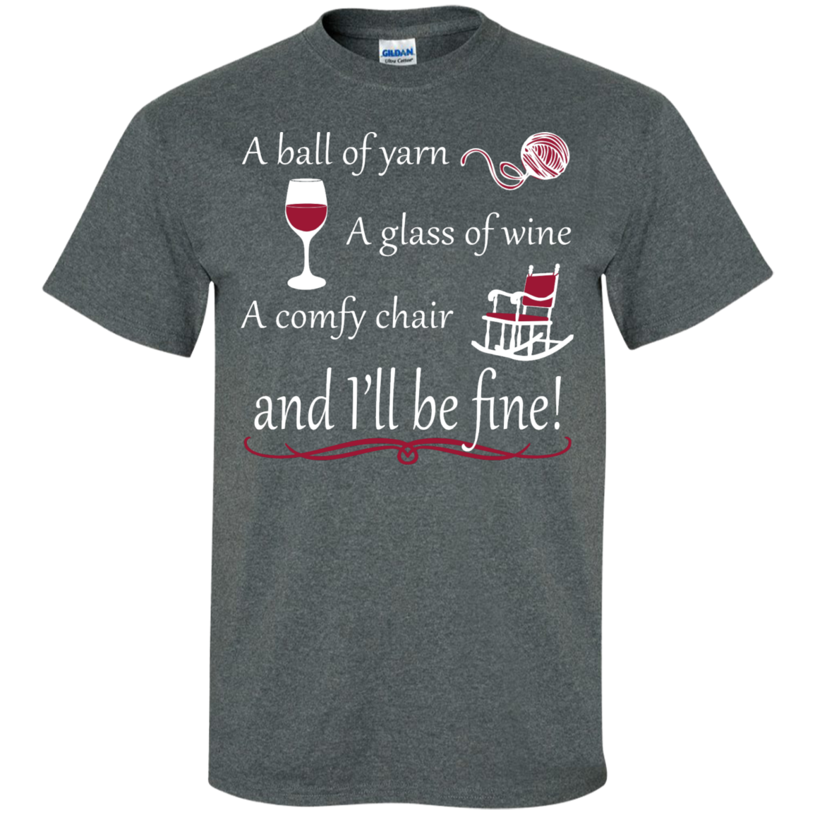 A Ball of Yarn a Glass of Wine Men's and Unisex T-Shirts - Crafter4Life - 4