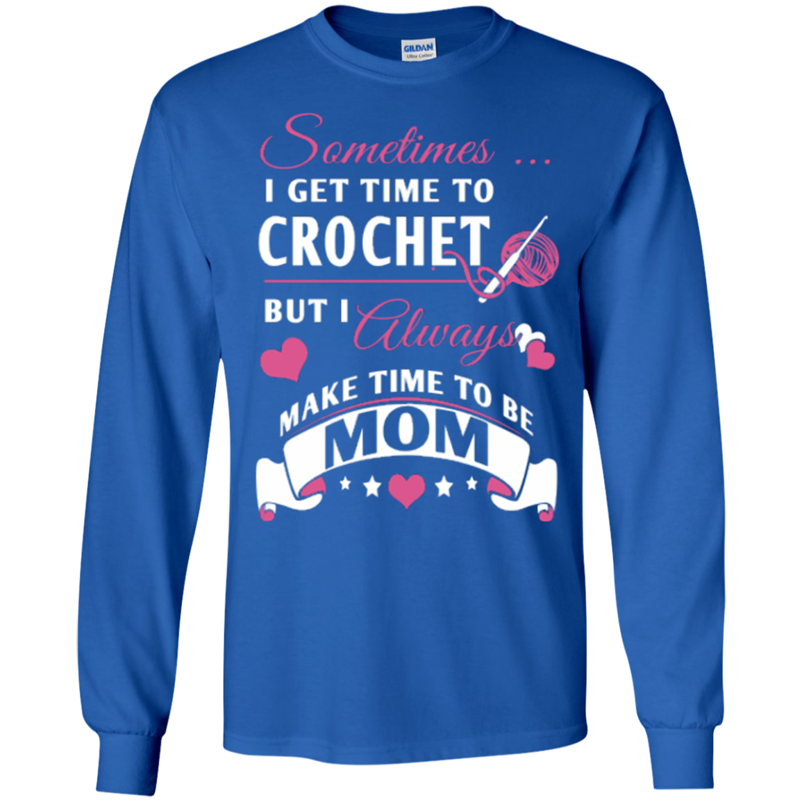 Crochet Mom Long Sleeve Ultra Cotton T-Shirt - Crafter4Life - 1