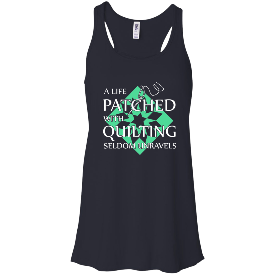 Quilting Seldom Unravels Flowy Racerback Tank