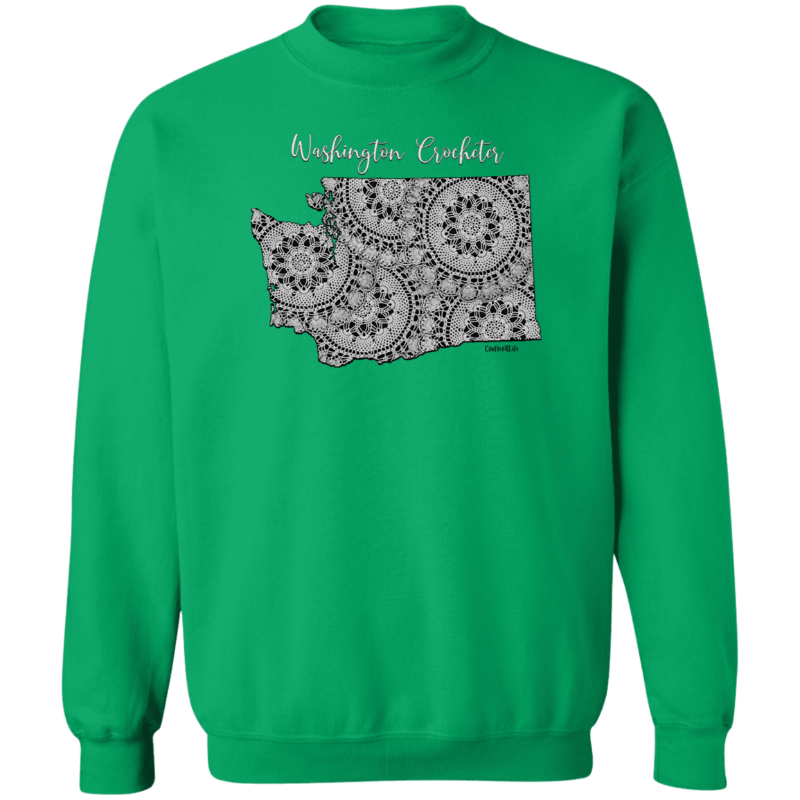 Washington Crocheter Crewneck Pullover Sweatshirt