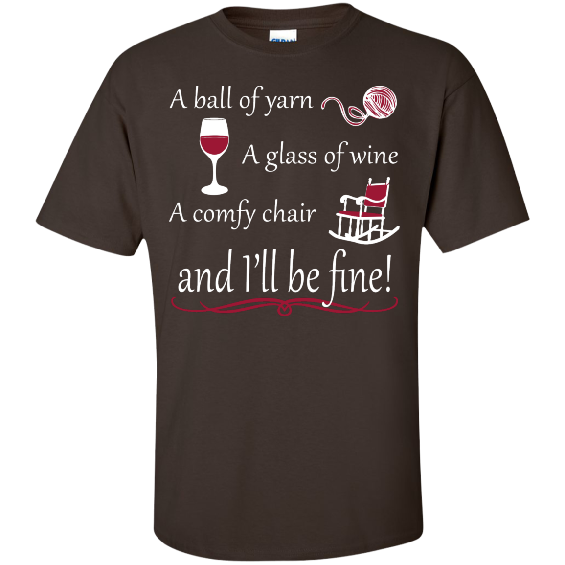 A Ball of Yarn a Glass of Wine Men's and Unisex T-Shirts - Crafter4Life - 3