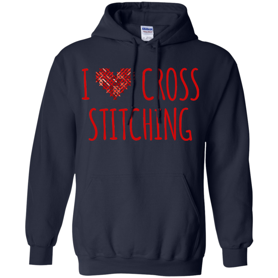 I Heart Cross Stitching Pullover Hoodie