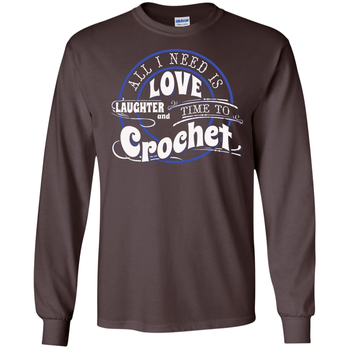 Time to Crochet Long Sleeve Ultra Cotton T-Shirt - Crafter4Life - 5