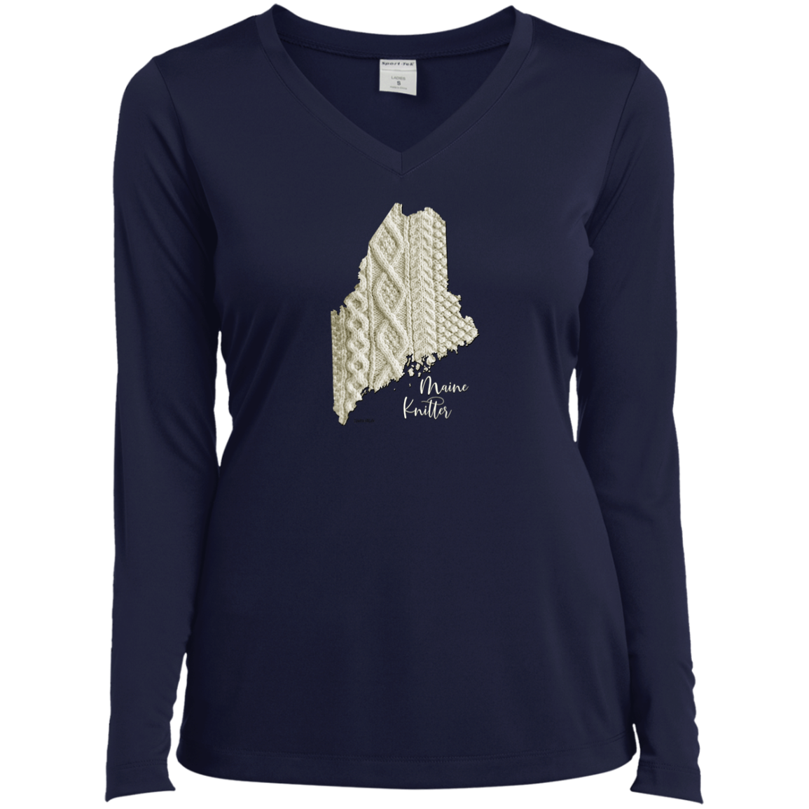 Maine Knitter Ladies' LS Performance V-Neck Shirt