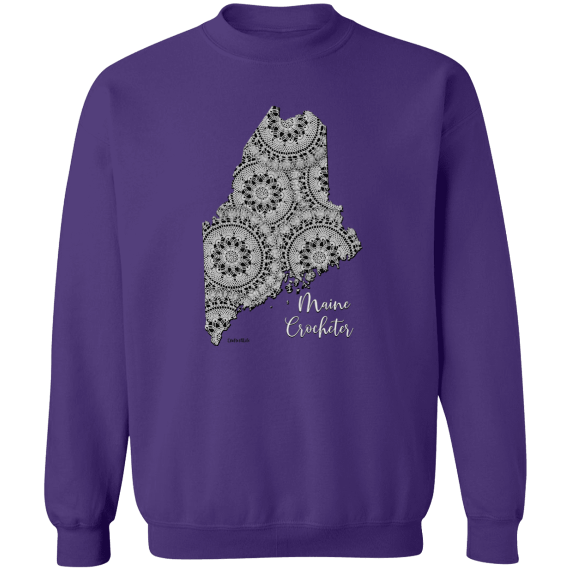 Maine Crocheter Crewneck Pullover Sweatshirt