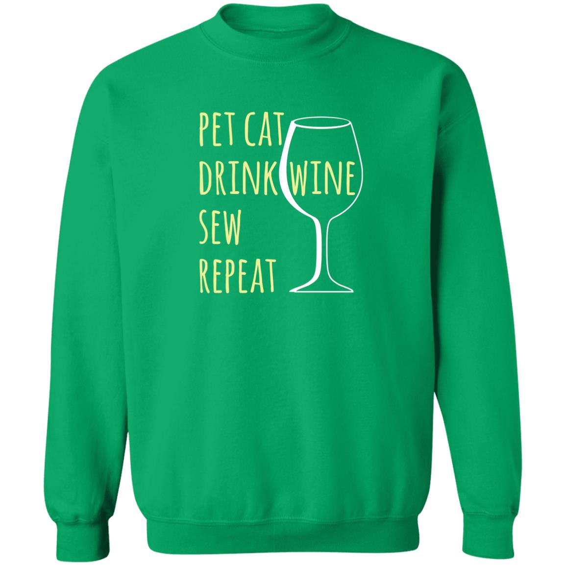 Pet Cat-Drink Wine-Sew Sweatshirt