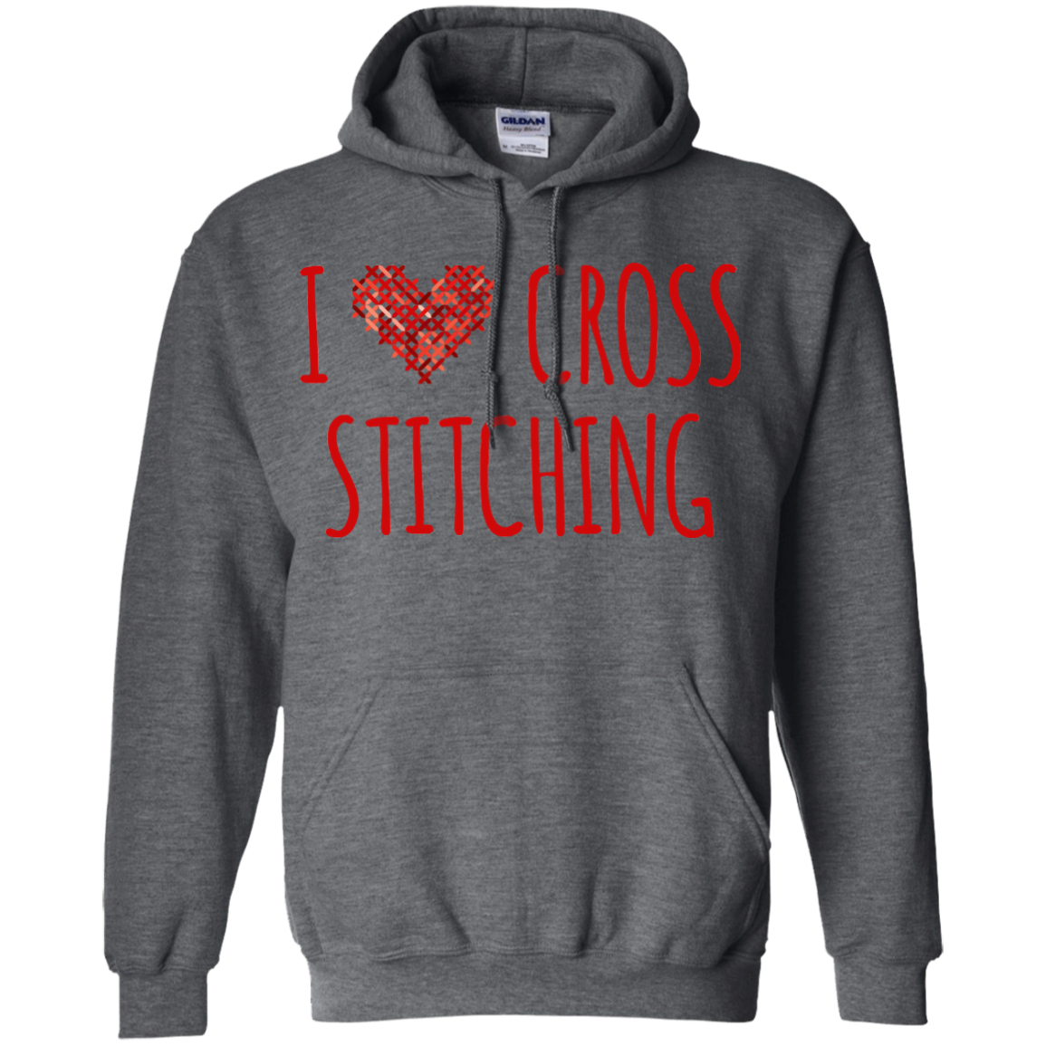 I Heart Cross Stitching Pullover Hoodie