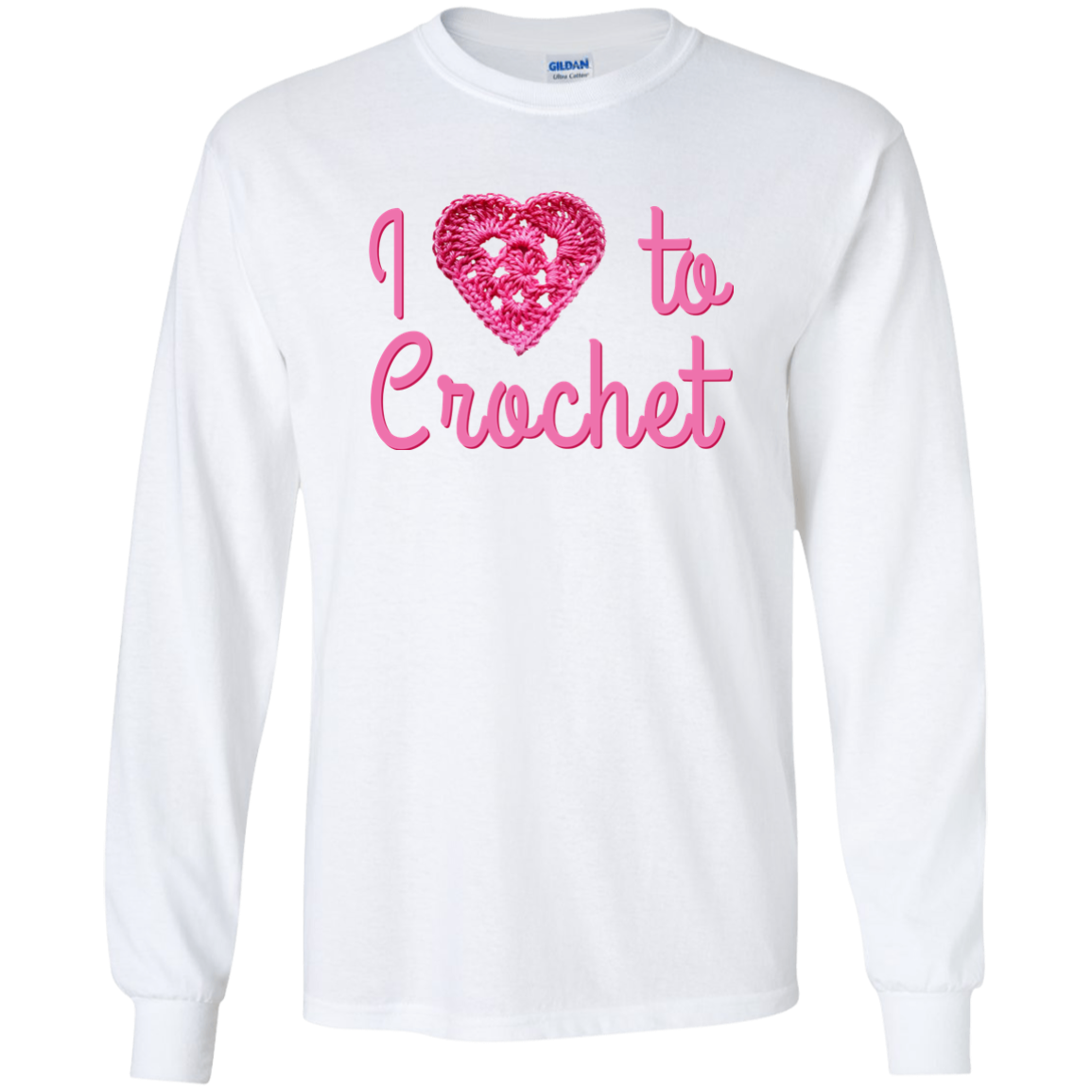 I Heart to Crochet LS Ultra Cotton T-Shirt
