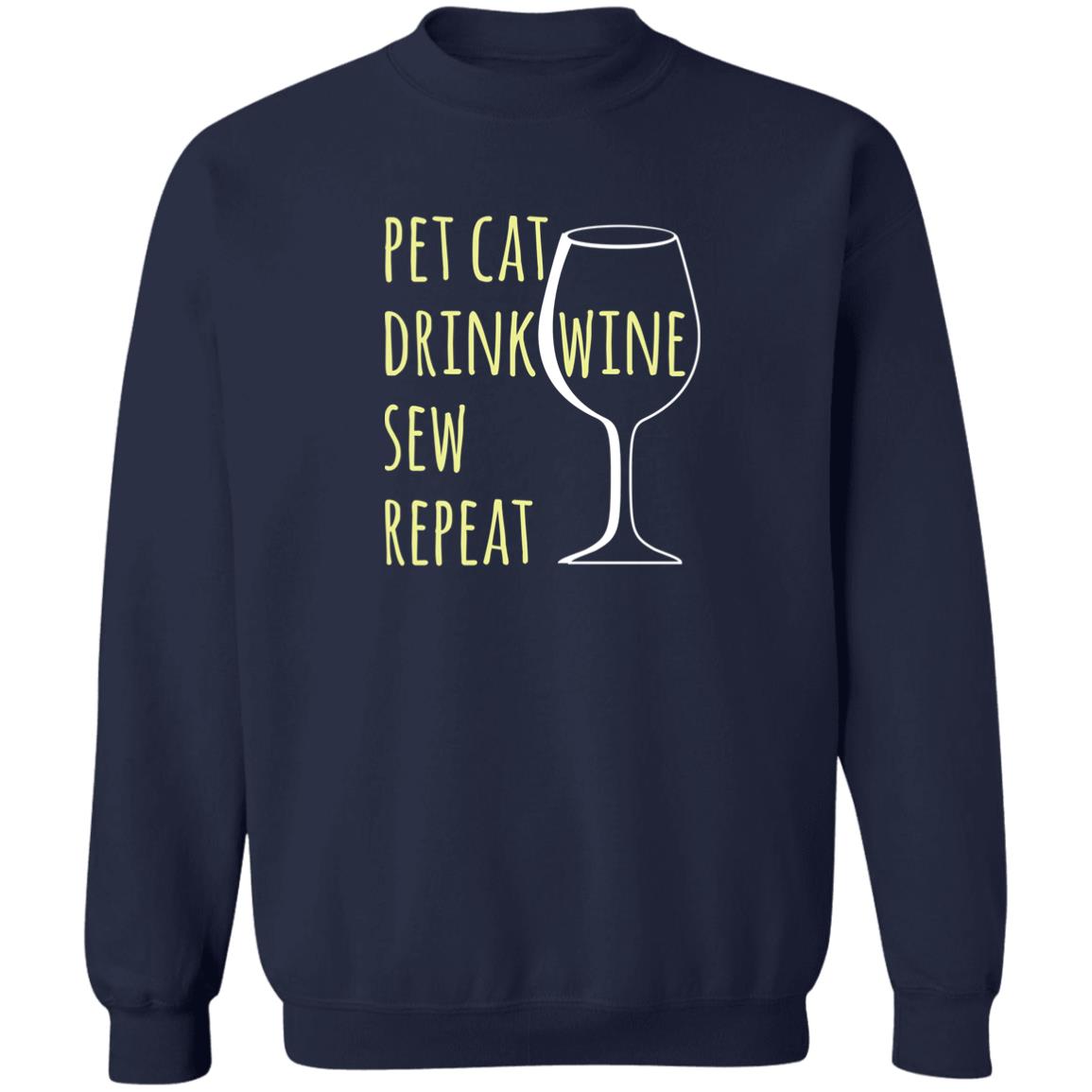 Pet Cat-Drink Wine-Sew Sweatshirt