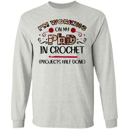 PhD in Crochet LS Ultra Cotton T-Shirt