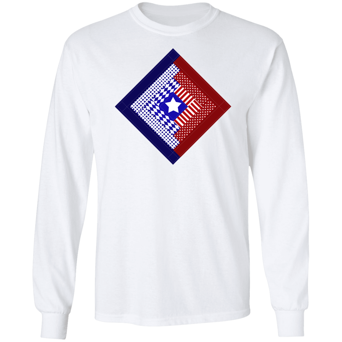 Patriotic Log Cabin Square LS Ultra Cotton T-Shirt