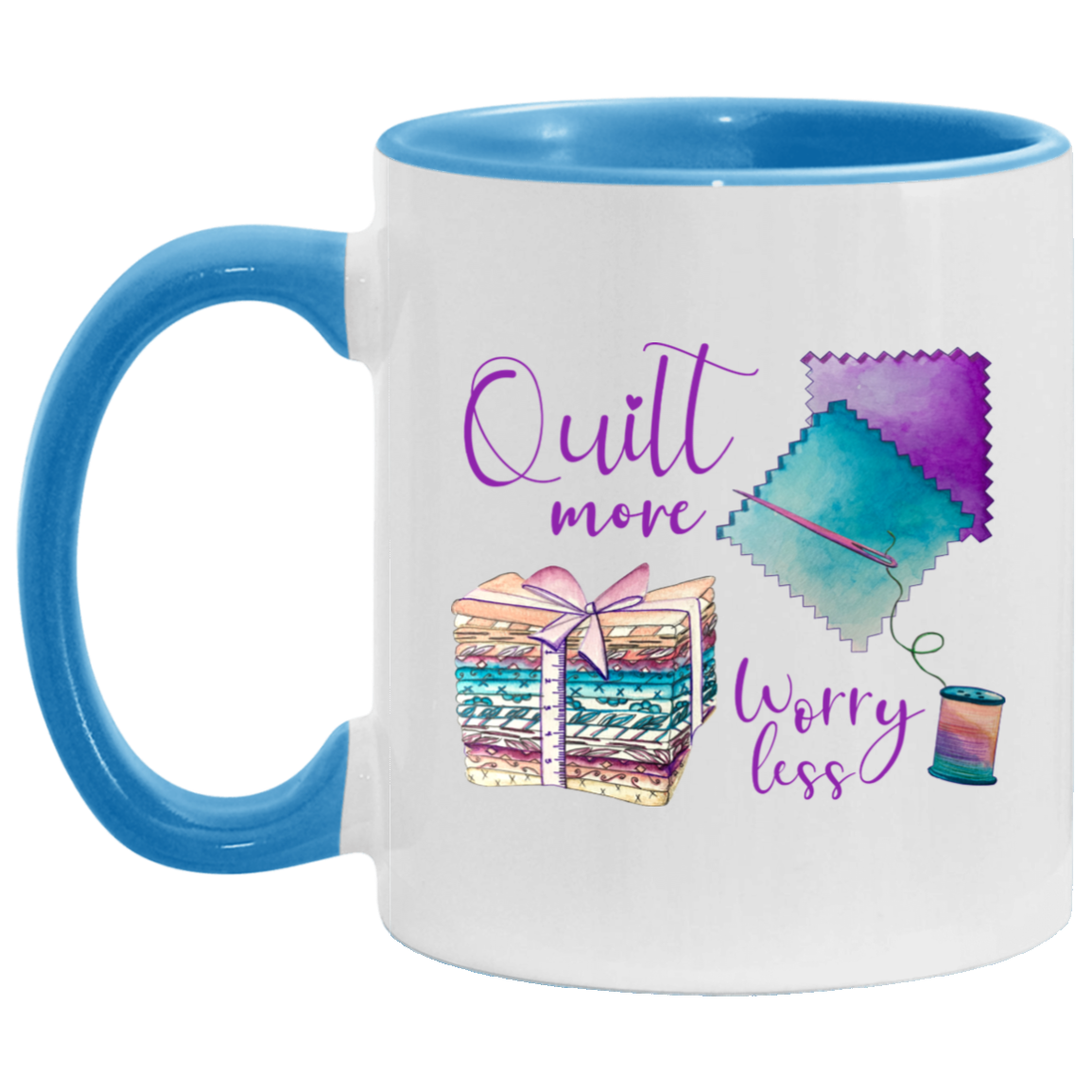 Quilt More, Worry Less Mugs