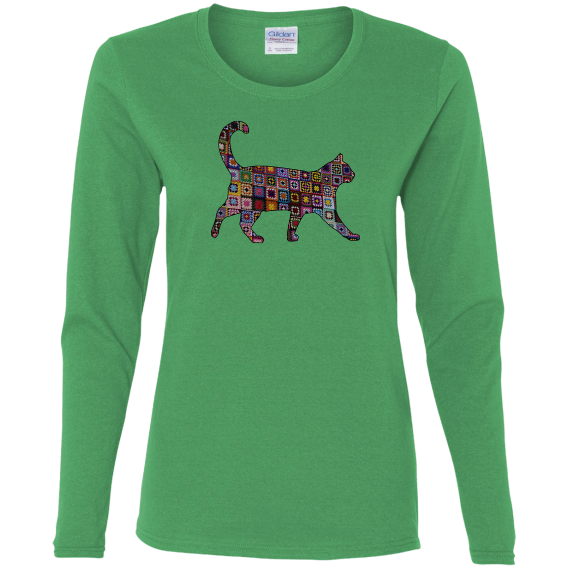 Granny Square Cat Ladies Long Sleeve Shirts
