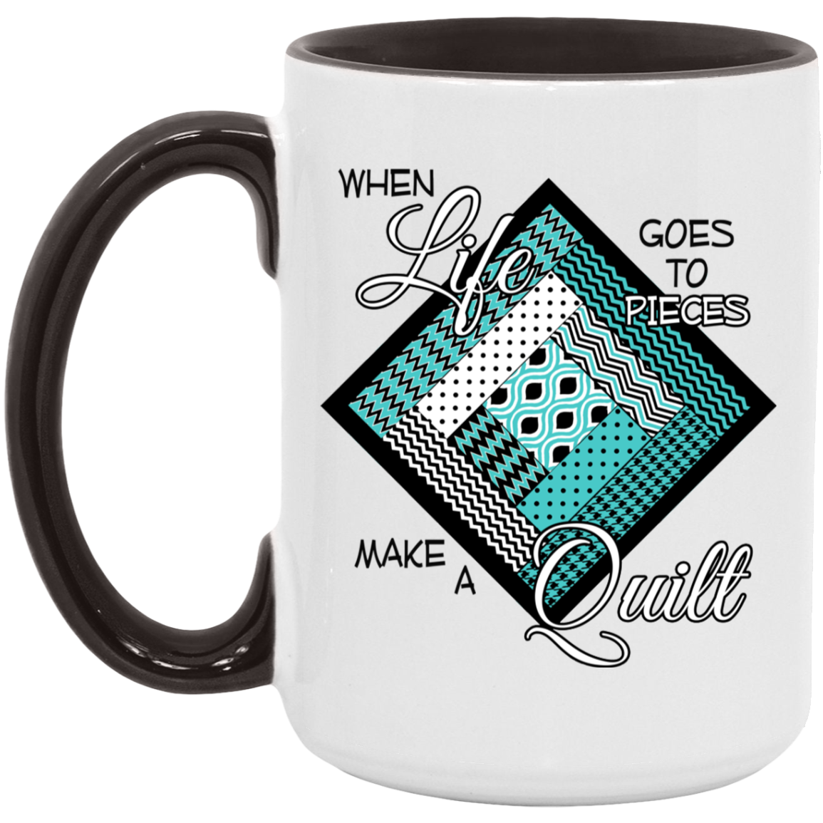 Make a Quilt (Turquoise) Mugs