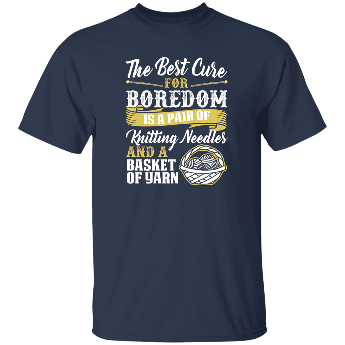 Cure For Boredom - Knitting - gold T-Shirt
