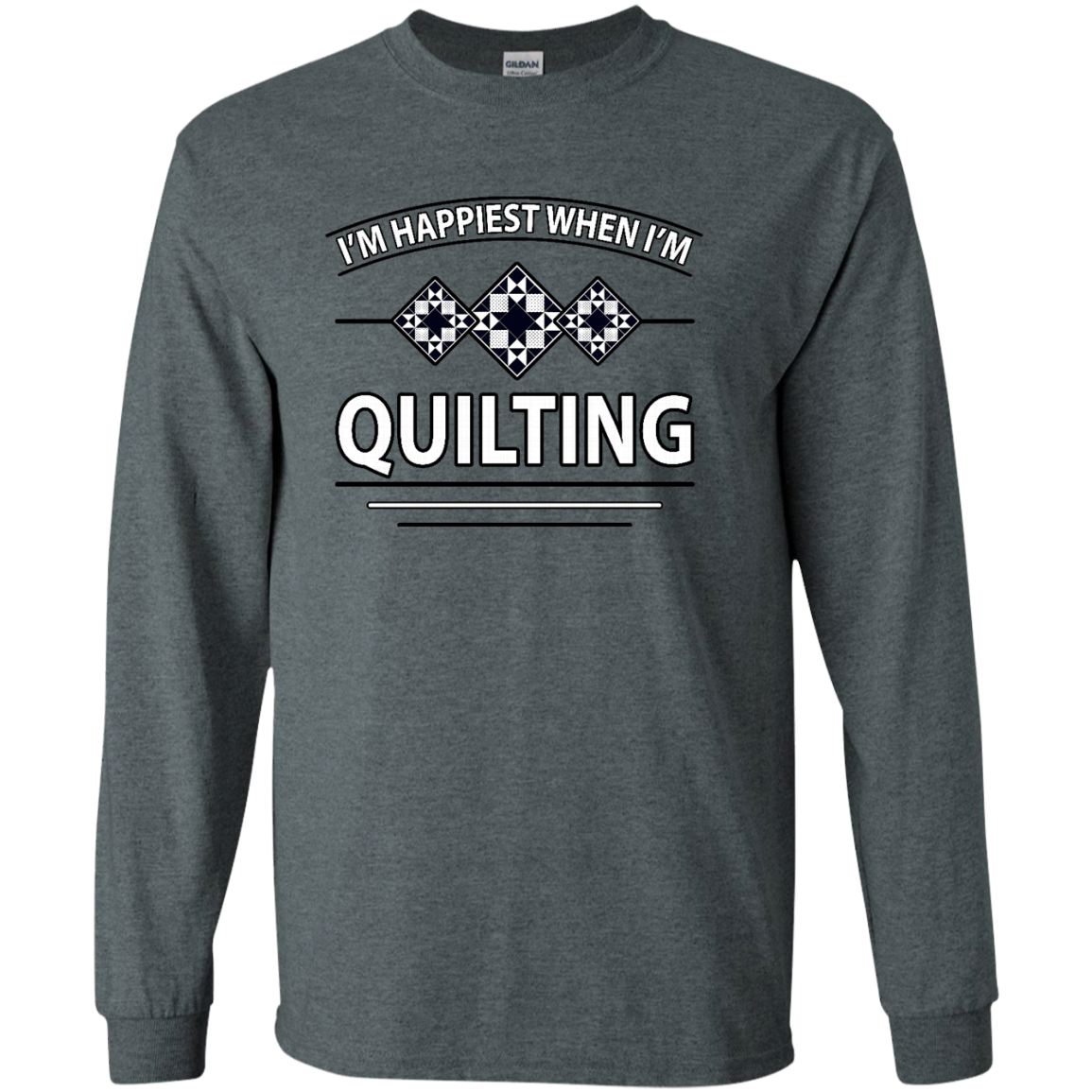 I'm Happiest When I'm Quilting LS Ultra Cotton T-Shirt