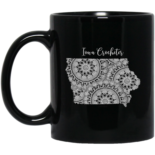 Iowa Crocheter Black Mugs