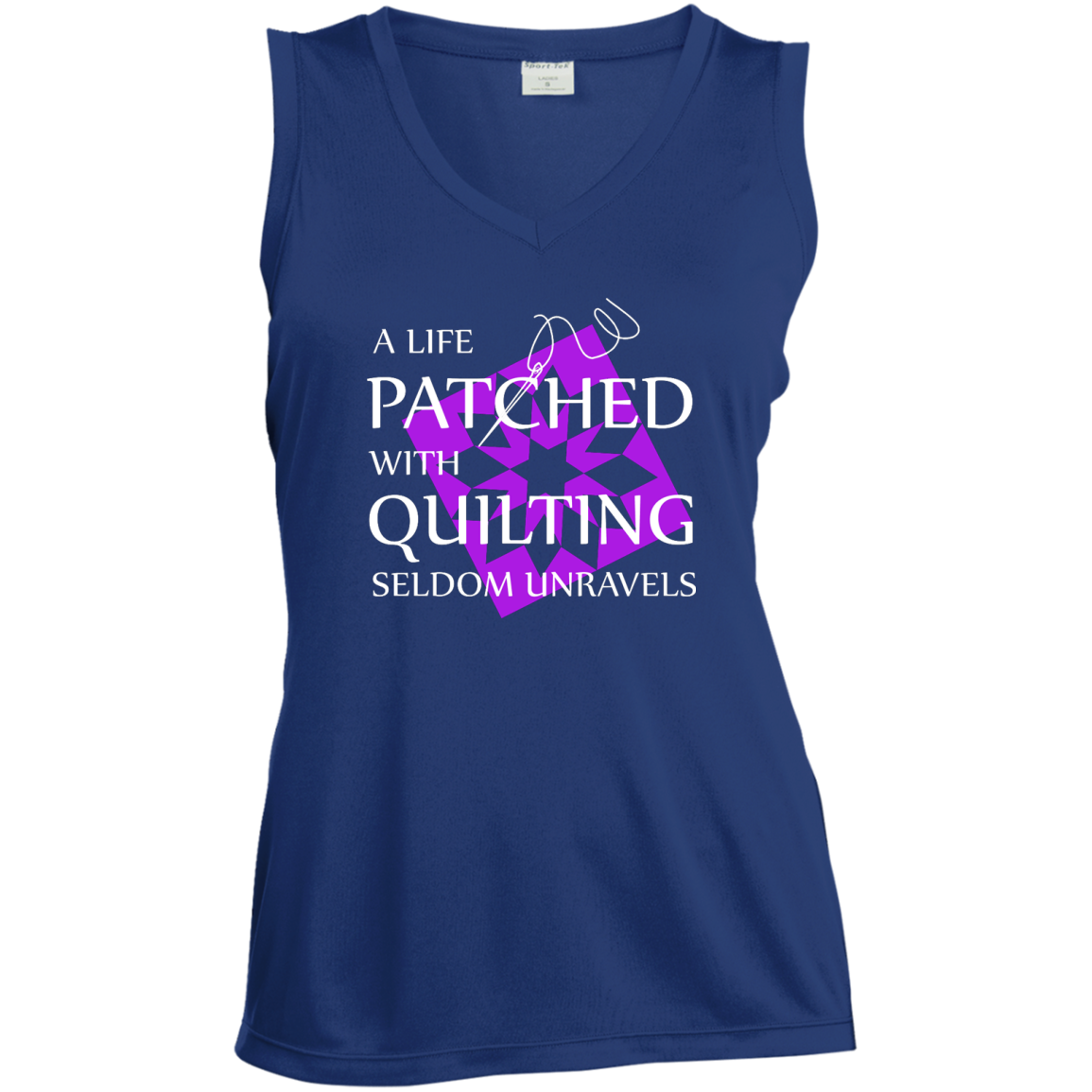 Quilting Seldom Unravels Ladies Sleeveless Moisture Absorbing V-Neck