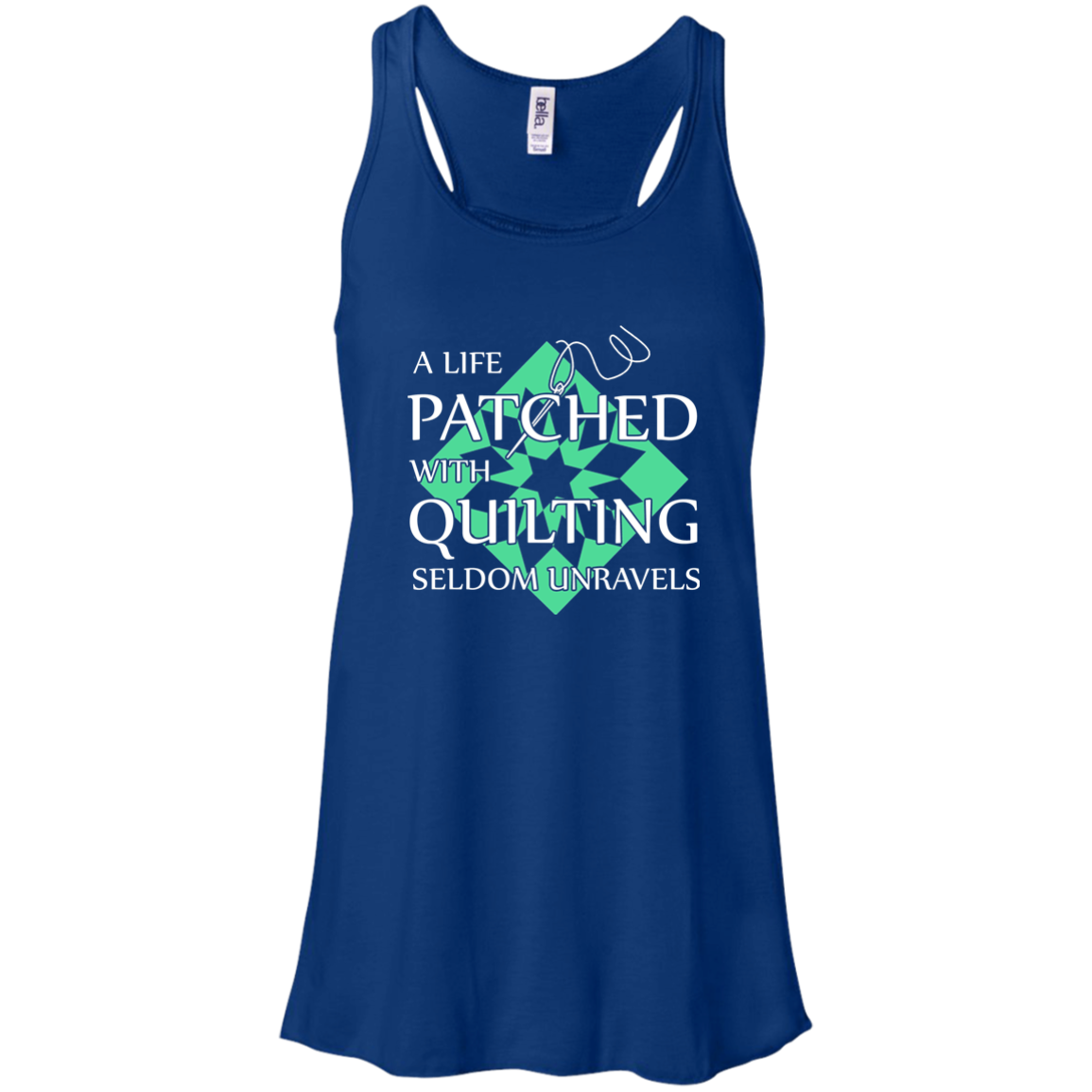 Quilting Seldom Unravels Flowy Racerback Tank