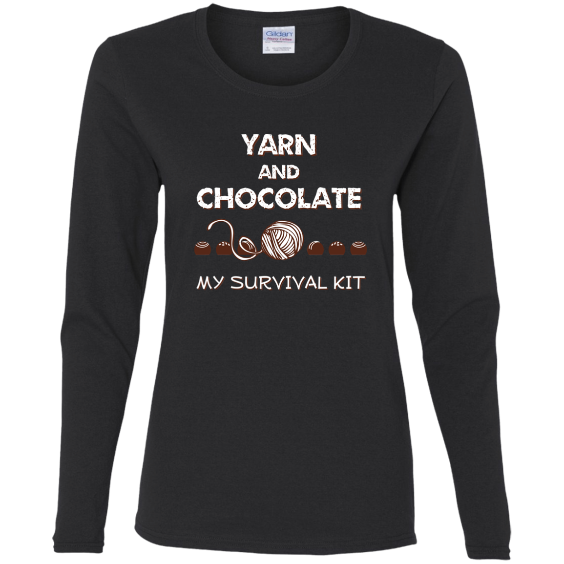 Yarn and Chocolate Ladies Long Sleeve Shirts